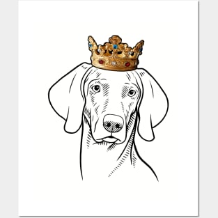 Weimaraner Dog King Queen Wearing Crown Posters and Art